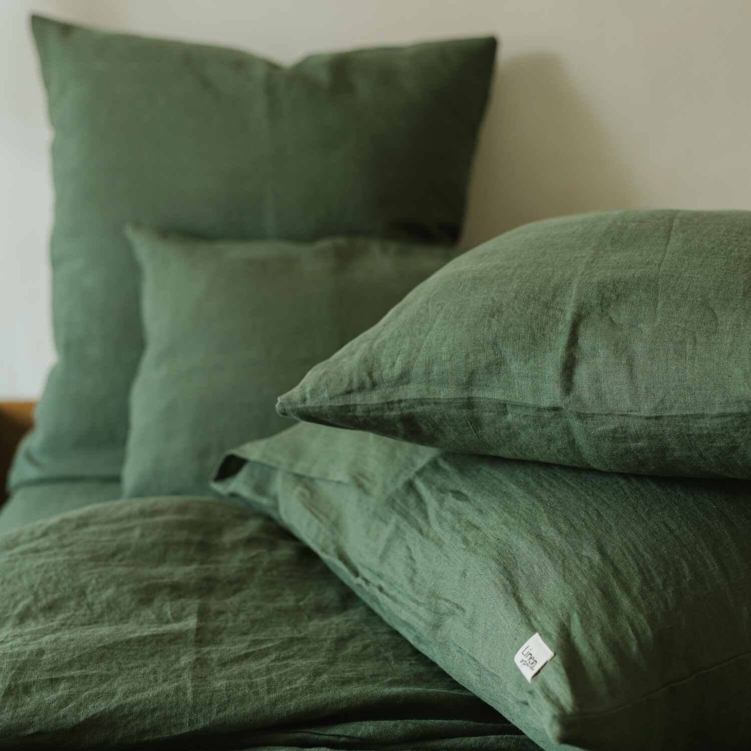 Forest Green linen pillow case (2)
