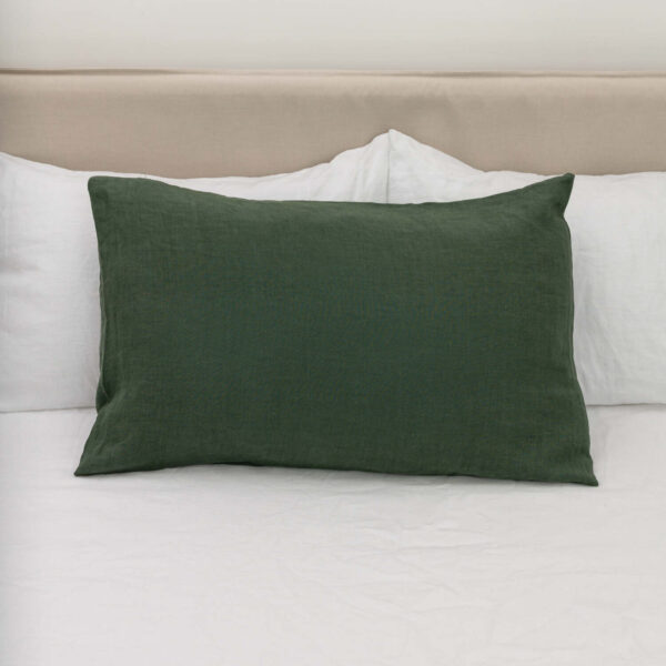 Forest Green linen pillow case (4)
