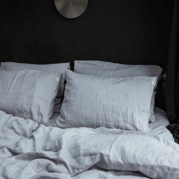 Light Grey linen bed sheet set (3)
