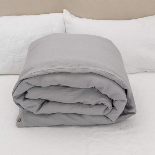 Light Grey linen duvet cover (2)
