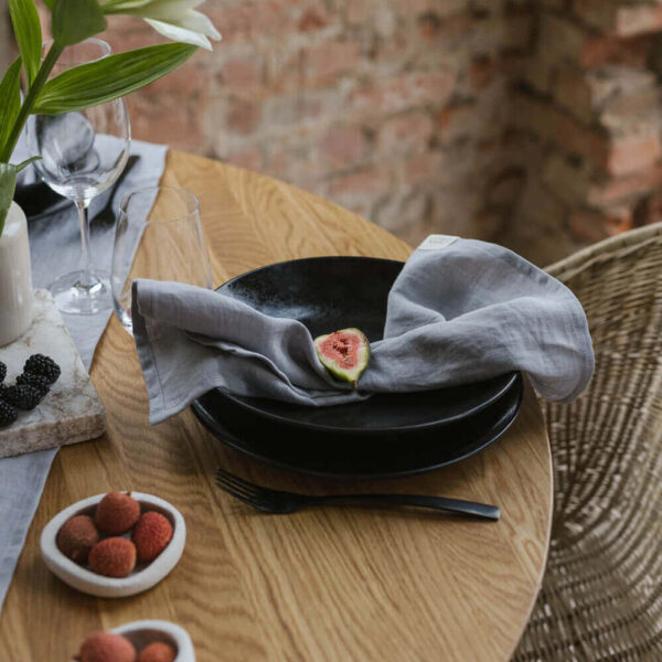 Light Grey linen napkin set of 4 (4)