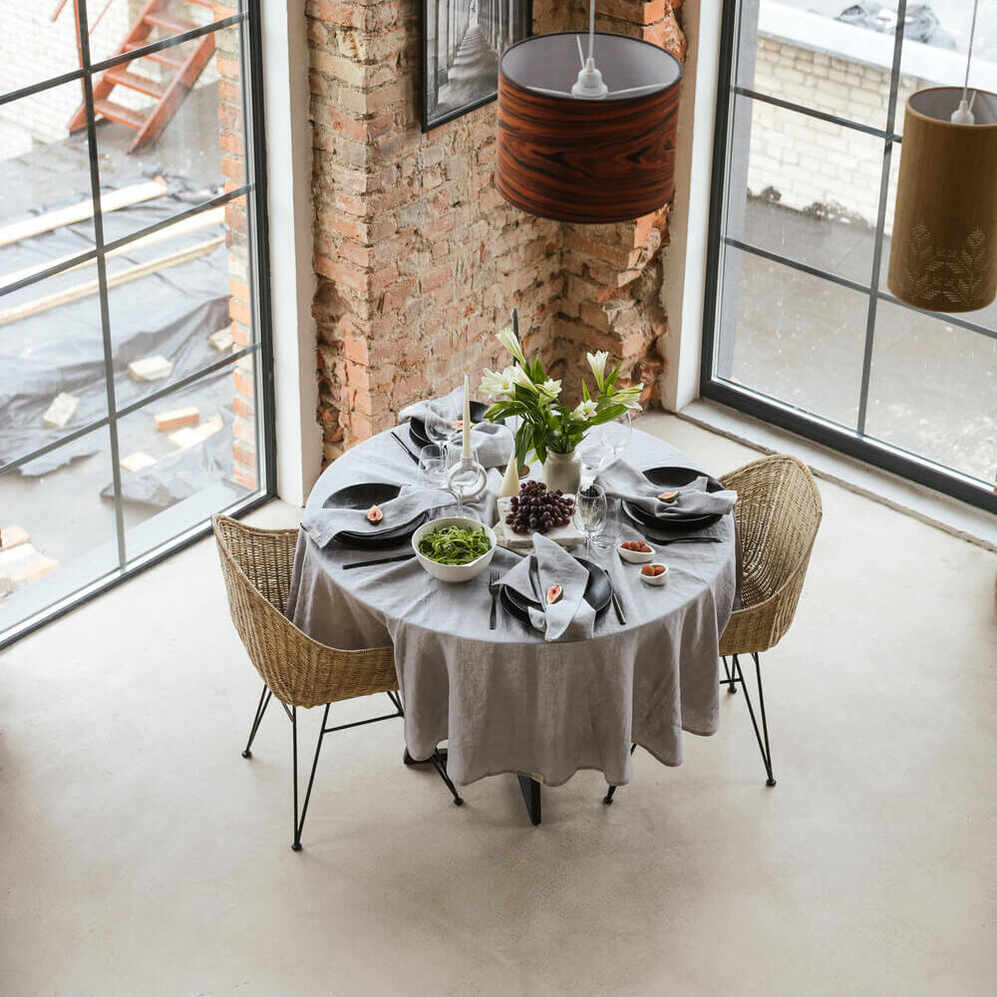 Light Grey linen tablecloth (2)