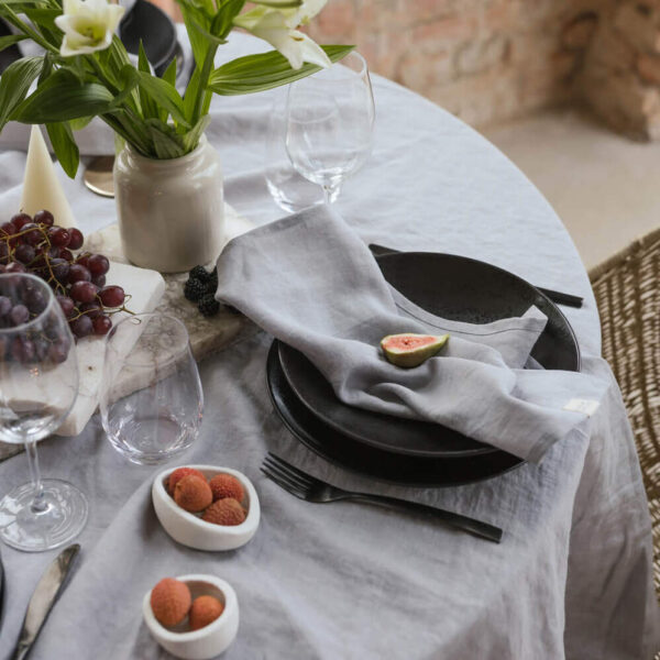 Light Grey linen tablecloth (3)