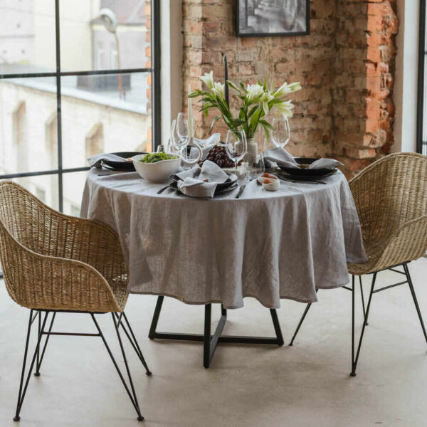 Light Grey linen tablecloth (4)