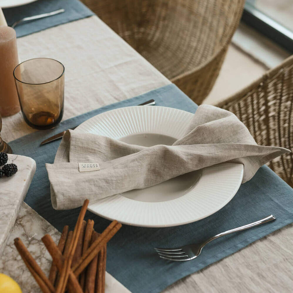 Natural Melange linen napkin set of 4 (2)