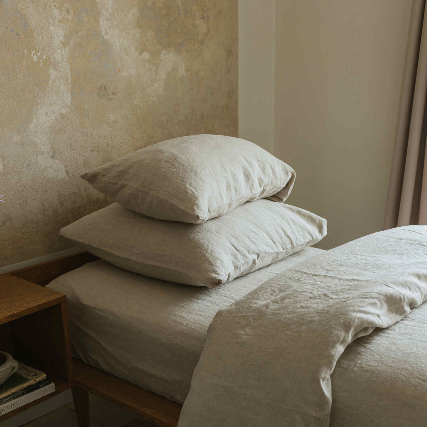 Natural Melange linen pillow case (2)