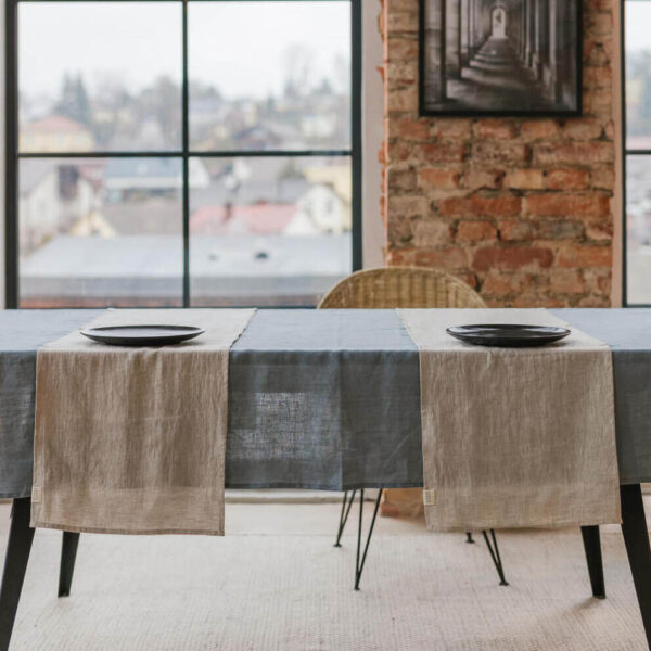 Natural Melange linen table runner (4)