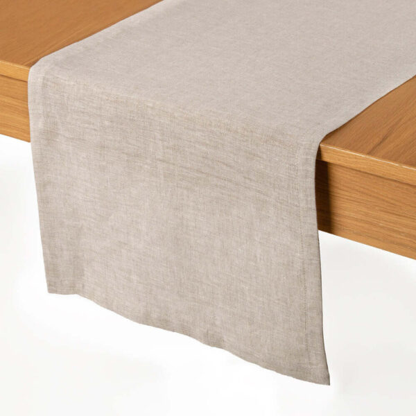 Natural Melange linen table runner