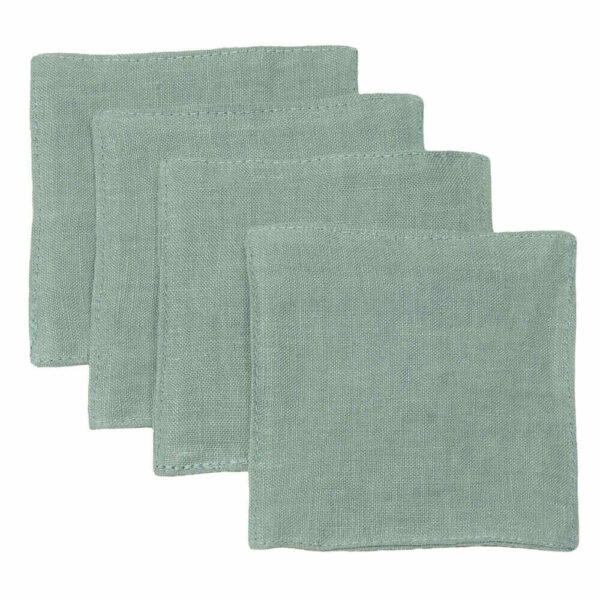 Ocean Mint linen coaster set