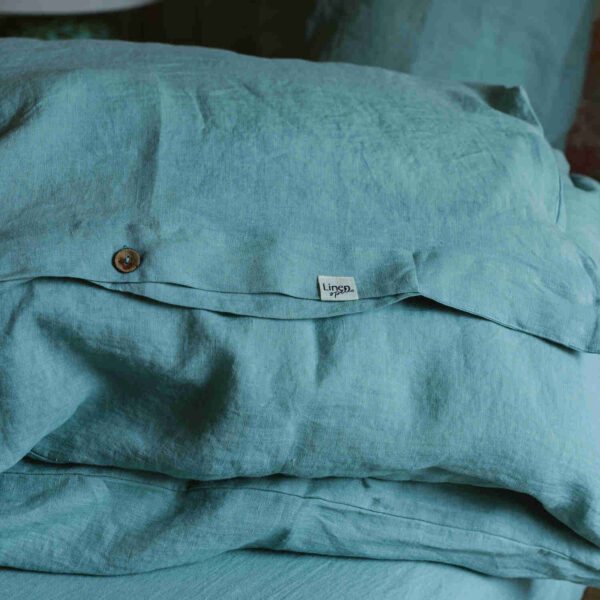 Ocean Mint linen duvet cover