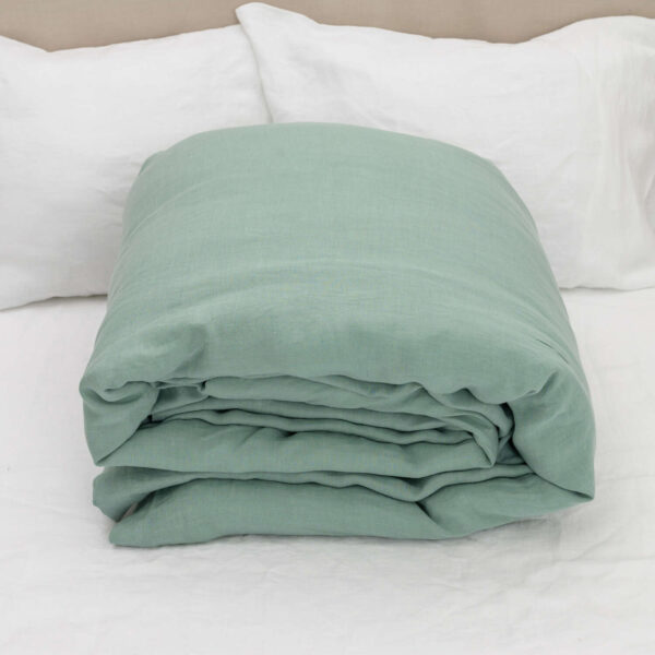 Ocean Mint linen duvet cover (4)