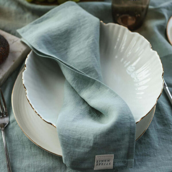 Ocean Mint linen napkin set of 4 (2)
