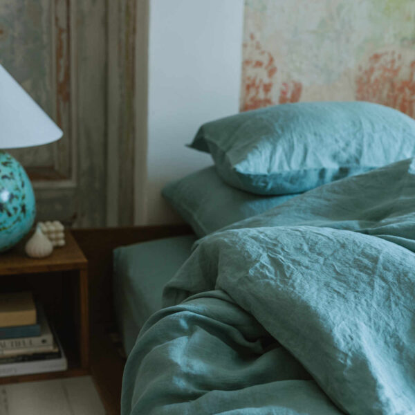 Ocean Mint linen pillow case