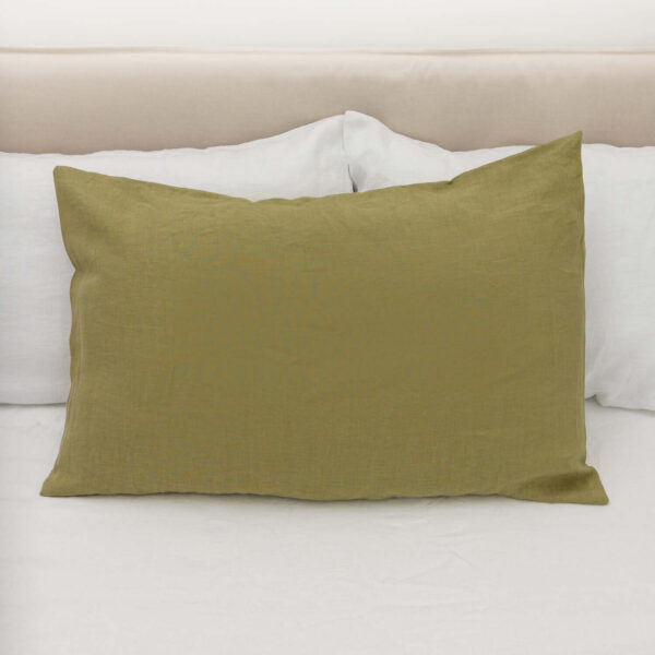 Olive Green linen pillow case (4)