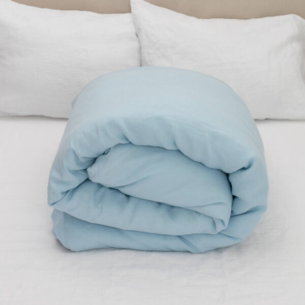 Sky Blue linen duvet cover