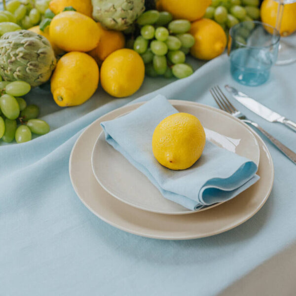Sky Blue linen napkin set of 4 (4)