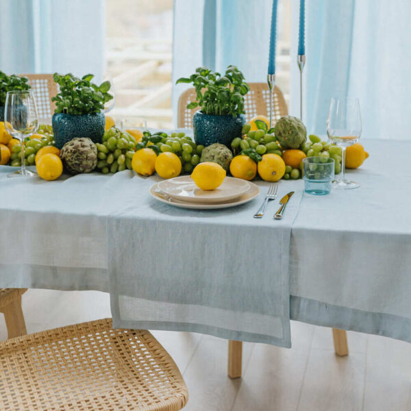 Sky Blue linen table runner (2)