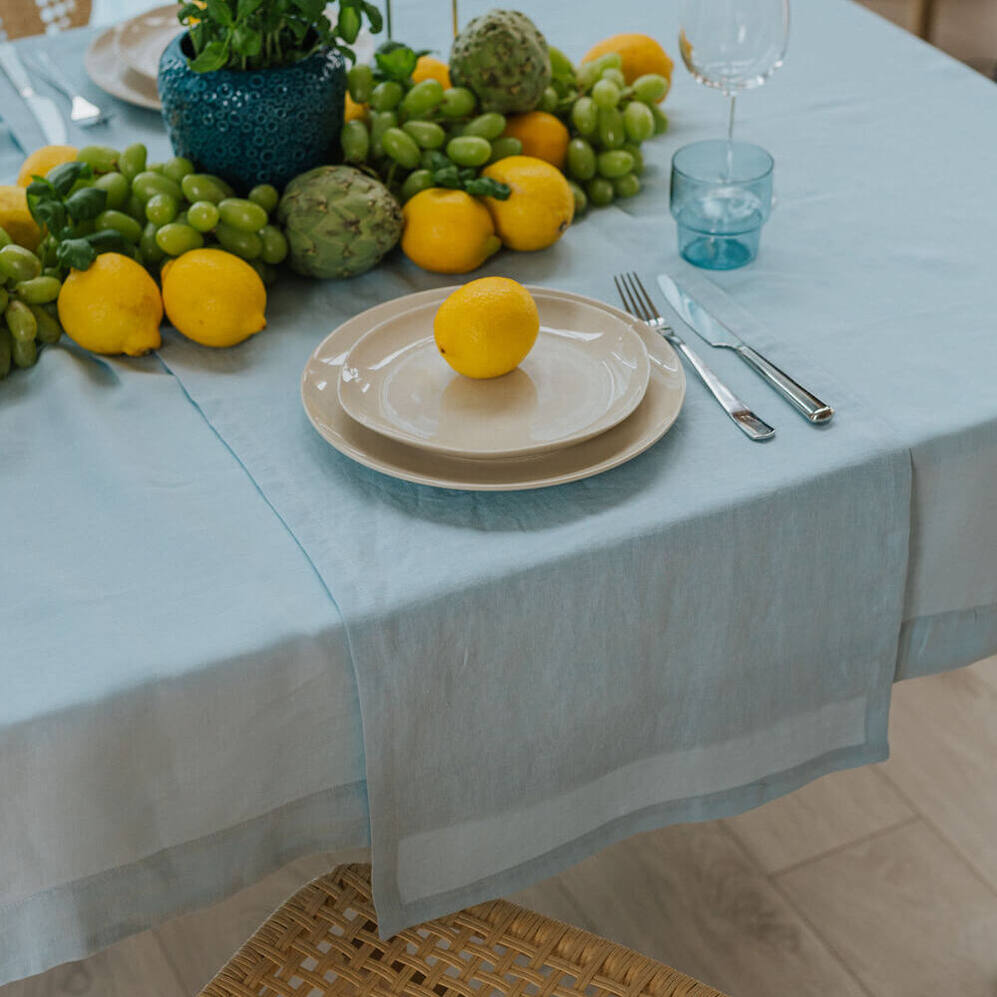 Sky Blue linen table runner (3)