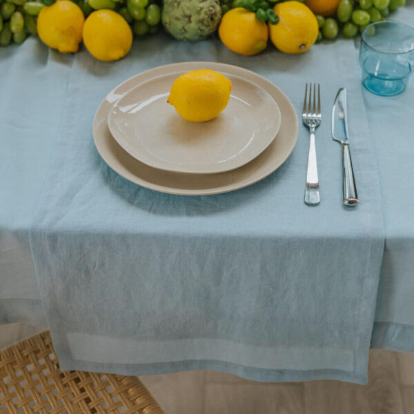Sky Blue linen table runner (4)