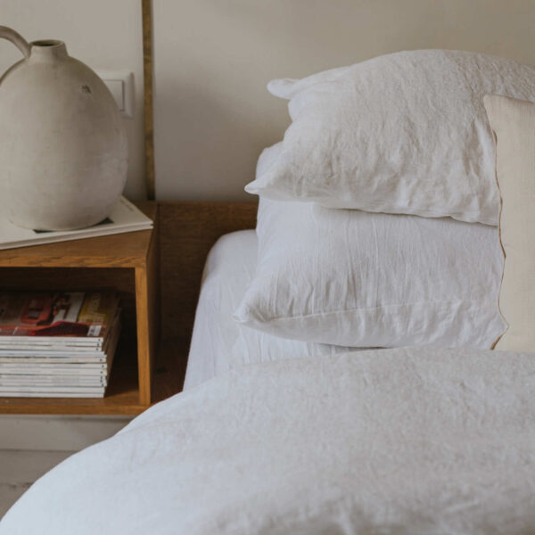 White linen pillow case