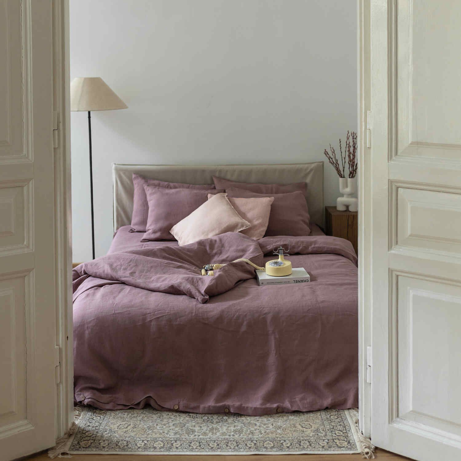 Woodrose linen bed sheet set (1)