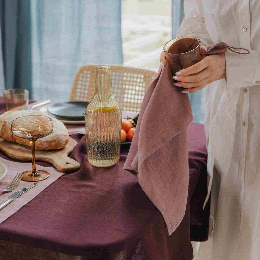 Woodrose linen kitchen towel (2)