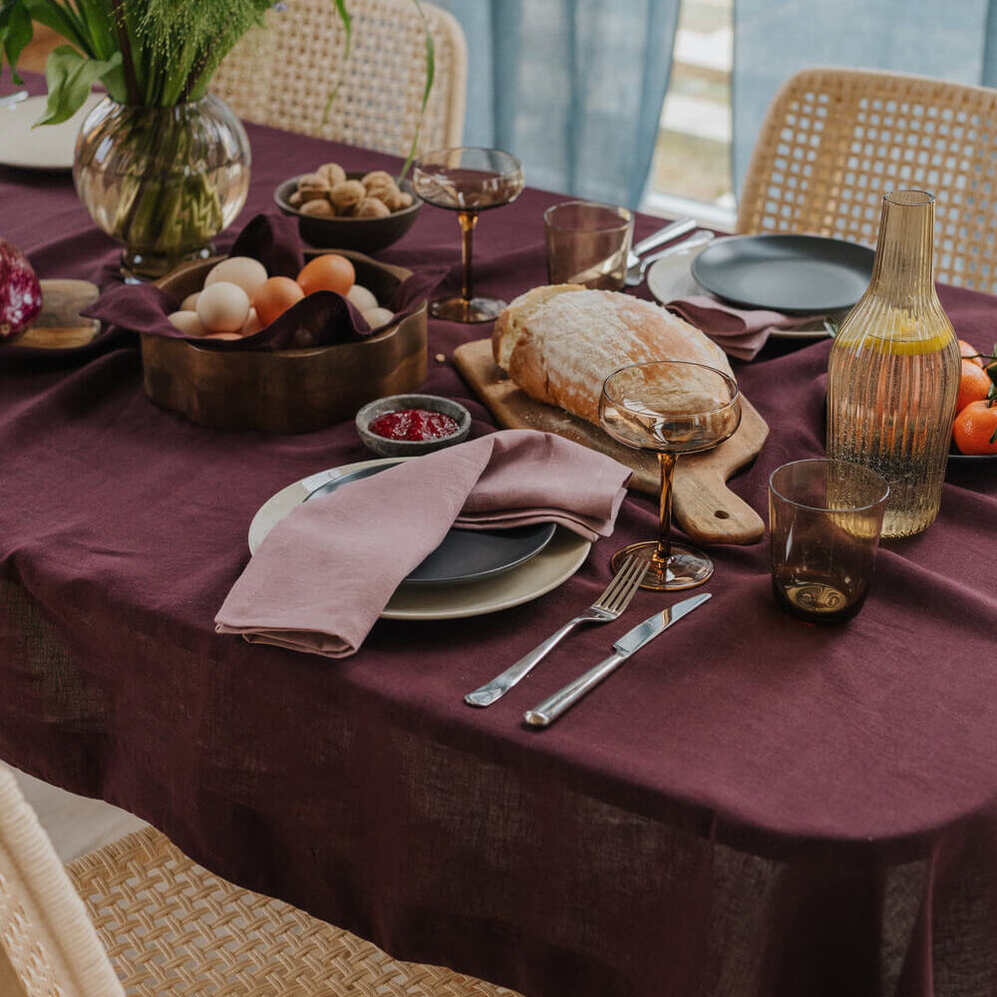 Woodrose linen napkin set of 4 (2)