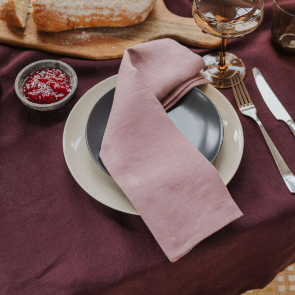 Woodrose linen napkin set of 4 (3)