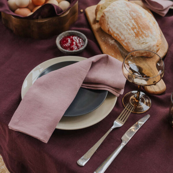 Woodrose linen napkin set of 4 (4)